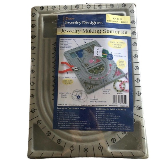 New Darice Jewelry Making Starter Kit Gold Design Board Sealed - Picture 1 of 6